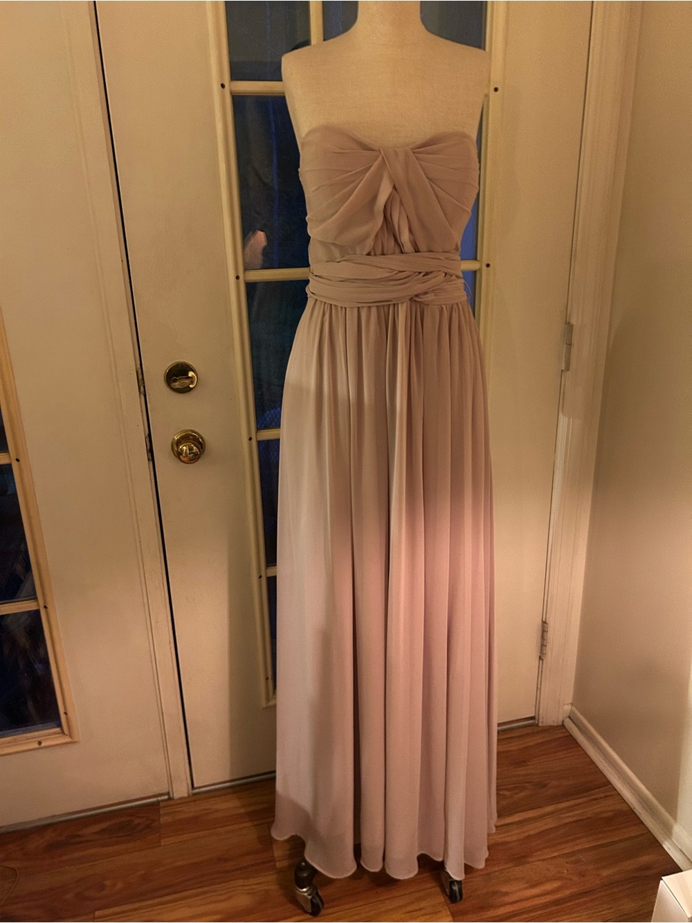 Birdy Grey Grace convertible Maxi Dress in Taupe - Elegant Evening Gown Large - Picture 4 of 16